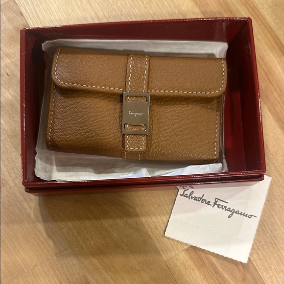 Salvatore Ferragamo Brown Leather Key Holder Wallet - Picture 1 of 6